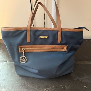 Michael Kors Blue and Brown Tote Bag